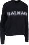 Balmain Zwarte Sweaters met trasterende Voorkant Black Dames - Thumbnail 2