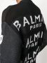 Balmain Zwarte Logo-Intarsia Gebreide Trui Black Heren - Thumbnail 4