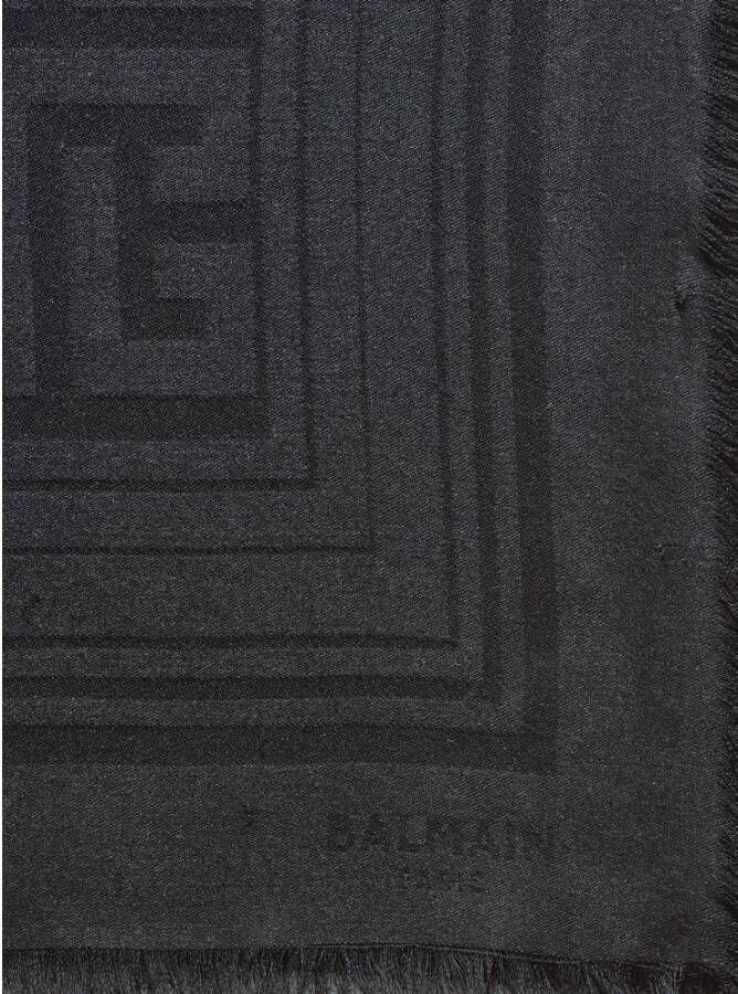 Balmain Foulard monogramme ton-sur-ton Zwart Heren