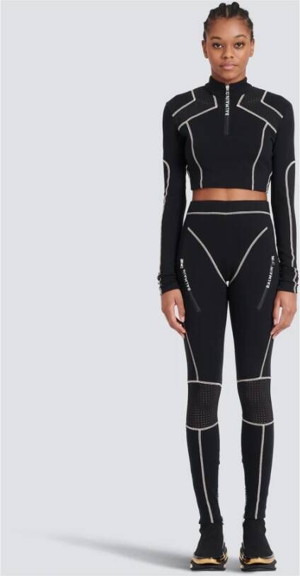 Balmain Jersey crop top Zwart Dames