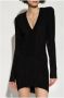 Balmain Geribbelde Zwarte Jurk met Gouden Details Zwart Dames - Thumbnail 2
