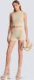Balmain Gebreide Shorts met Hoge Taille en Goudkleurige Knopen Beige Dames - Thumbnail 2