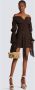 Balmain Korte gedrapeerde jurk van geplooide jersey Brown Dames - Thumbnail 5