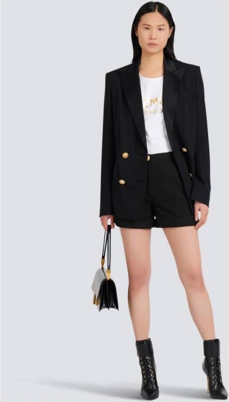 Balmain Piqué shorts Zwart - Foto 5