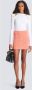 Balmain Geribbelde Gebreide Rok met Leeuwenkopknopen Pink Dames - Thumbnail 2