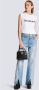 Balmain Eco-verantwoord katoenen T-shirt met logo print White Dames - Thumbnail 5