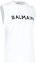 Balmain Eco-verantwoord katoenen T-shirt met logo print White Dames - Thumbnail 7