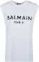 Balmain Witte Mouwloze Tanktop met Ronde Hals en Goudkleurige Knoopdetail White Dames - Thumbnail 3