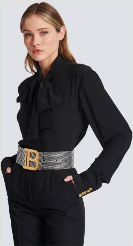 Balmain Suède en kristallen B-Riem Grijs Dames