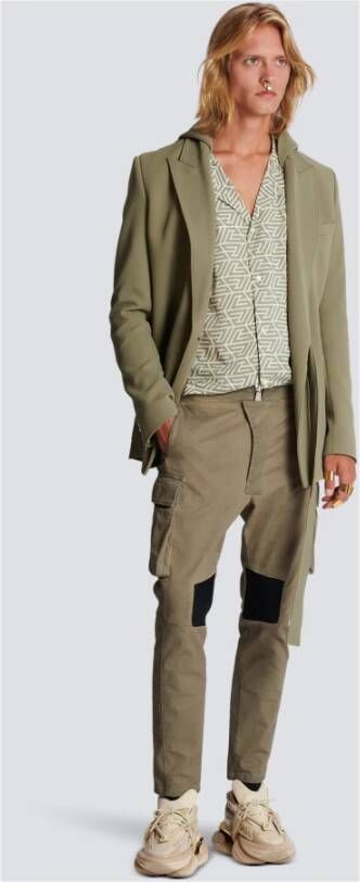 Balmain Cotton cargo trousers with inserts Beige Heren