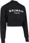 Balmain Katoenen cropped sweatshirt met logoprint Black Dames - Thumbnail 6