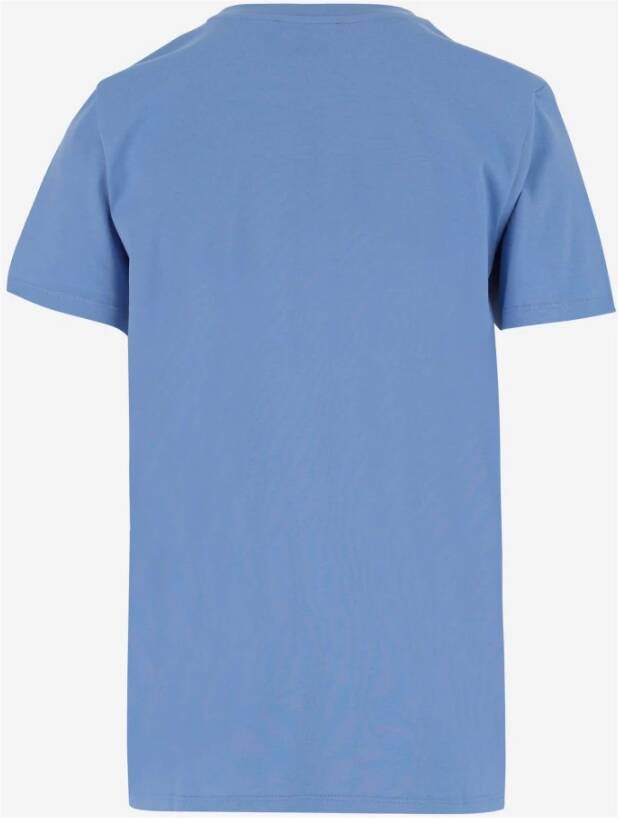 Balmain Blauw Crew Neck T-Shirt Stijlvol en Comfortabel Blauw Dames