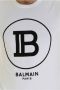 Balmain Katoenen Logo Velvet Tee Klassieke Pasvorm White Heren - Thumbnail 2
