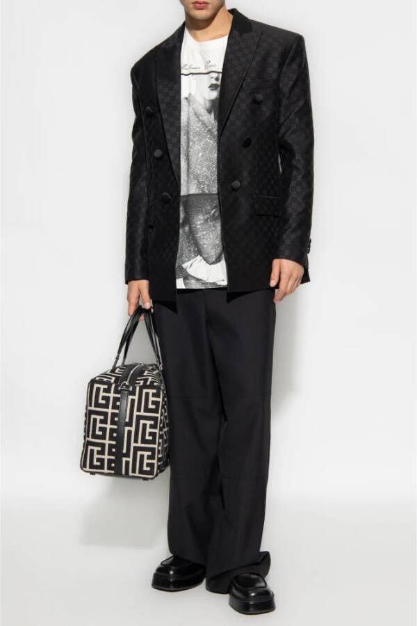 Balmain T-shirt met logo Wit Heren