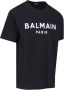 Balmain Biologisch katoenen T-shirt met wit logo print Black Heren - Thumbnail 4