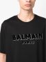 Balmain Zwart Biologisch Katoenen T-Shirt met Flock Logo Black Heren - Thumbnail 5