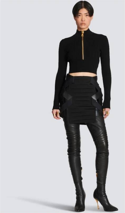 Balmain Top in mesh Zwart Dames