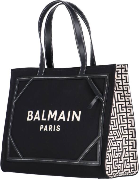 Balmain B-Army canvas shopper Zwart - Foto 5