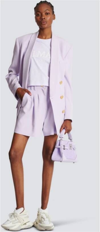 Balmain Uitlopende crepe shorts Paars Dames