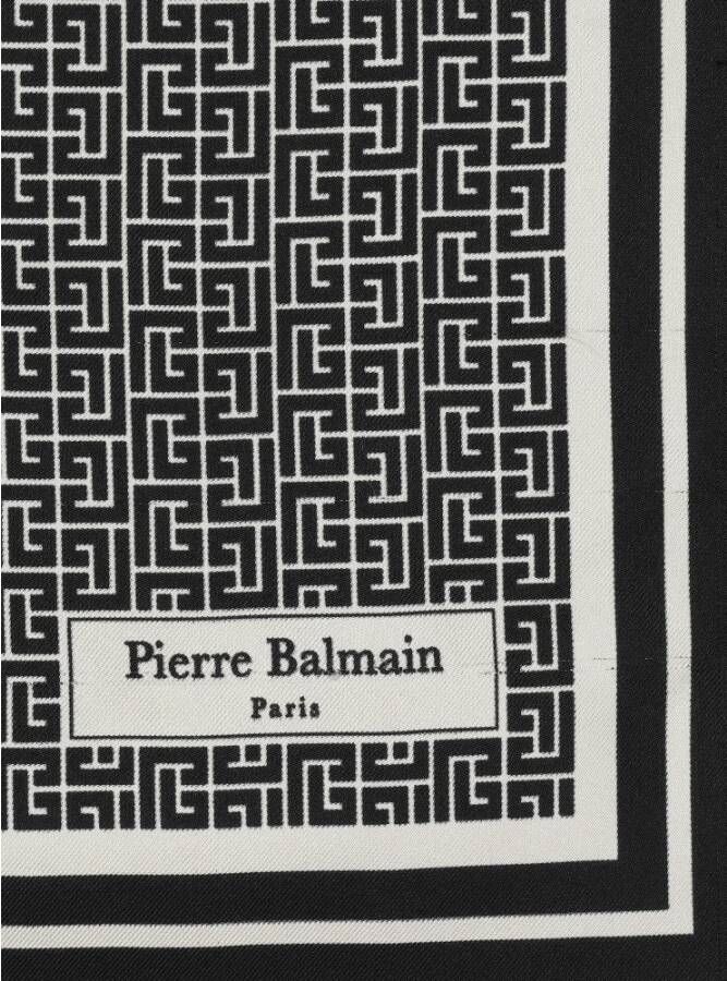 Balmain Monogram-printed scarf Blauw Heren