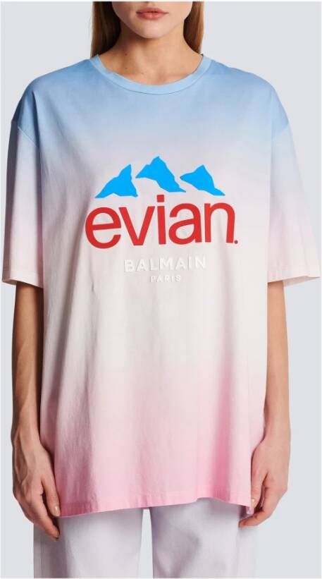 Balmain x Evian T-shirt met kleurverloop Roze - Foto 3