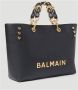 Balmain 1945 Soft Cabas Calfskin Tote Bag Black Dames - Thumbnail 5