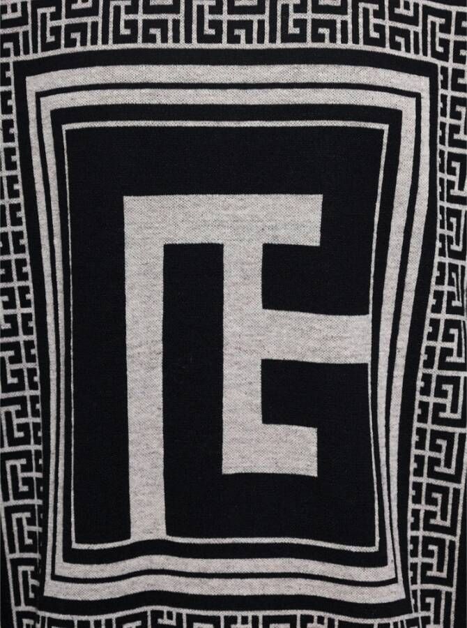 Balmain Maxi Monogram Oversize Sweatshirt Black Heren
