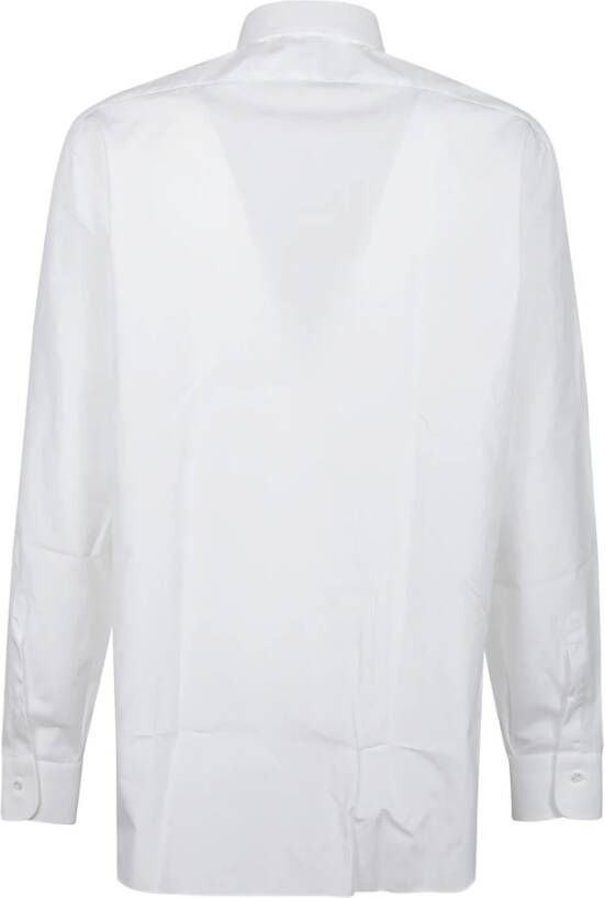 Barba Napoli Witte Hals Shirt Wit Heren