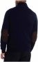 Barbour Chunky Lambswool Sweater met Alcantara Elleboog Patches Blue Heren - Thumbnail 5