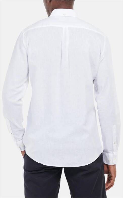Barbour Witte Op Maat Gemaakte Overhemd met Borstzak Wit Heren