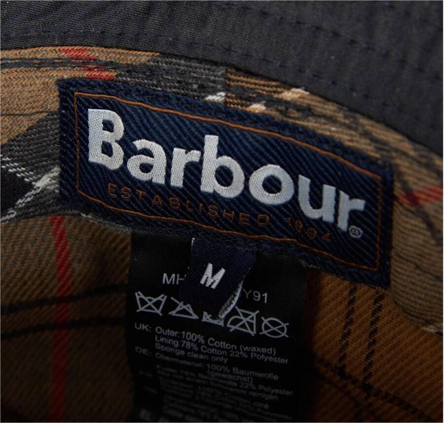 Barbour Wax Sportpet Navy Blauw Unisex