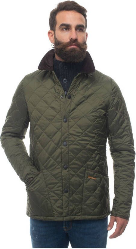 Barbour Kort donsjack met fluwelen kraag Groen Heren
