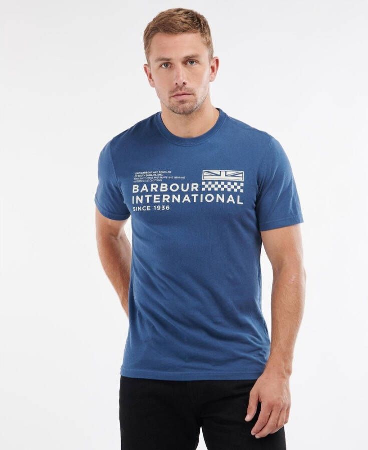 Barbour Steve McQueen Level T-Shirt Blauw Heren