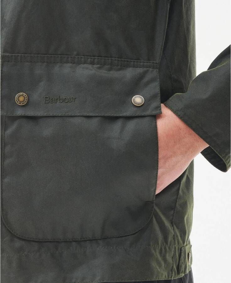 Barbour Korte Gewaxte Jas Bedale Groen Heren