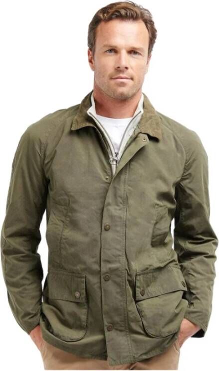 Barbour Groene Corduroy Kraag Jas Groen Heren