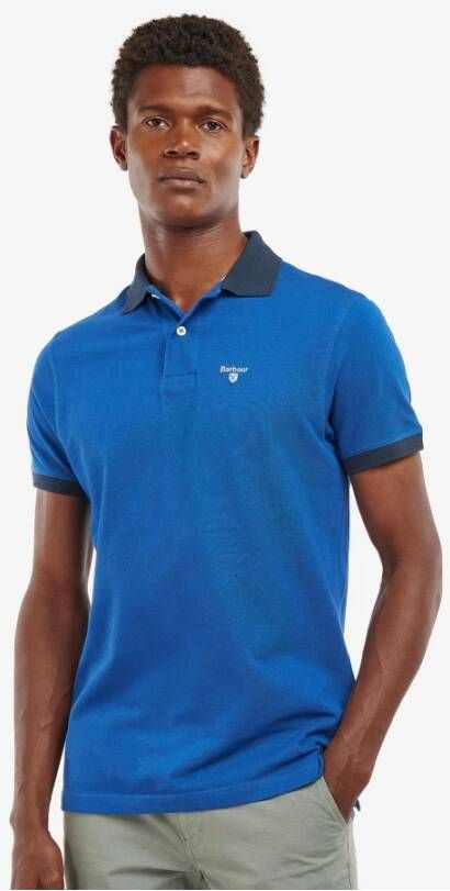 Barbour Polo met Contrast Kraag Blauw Heren