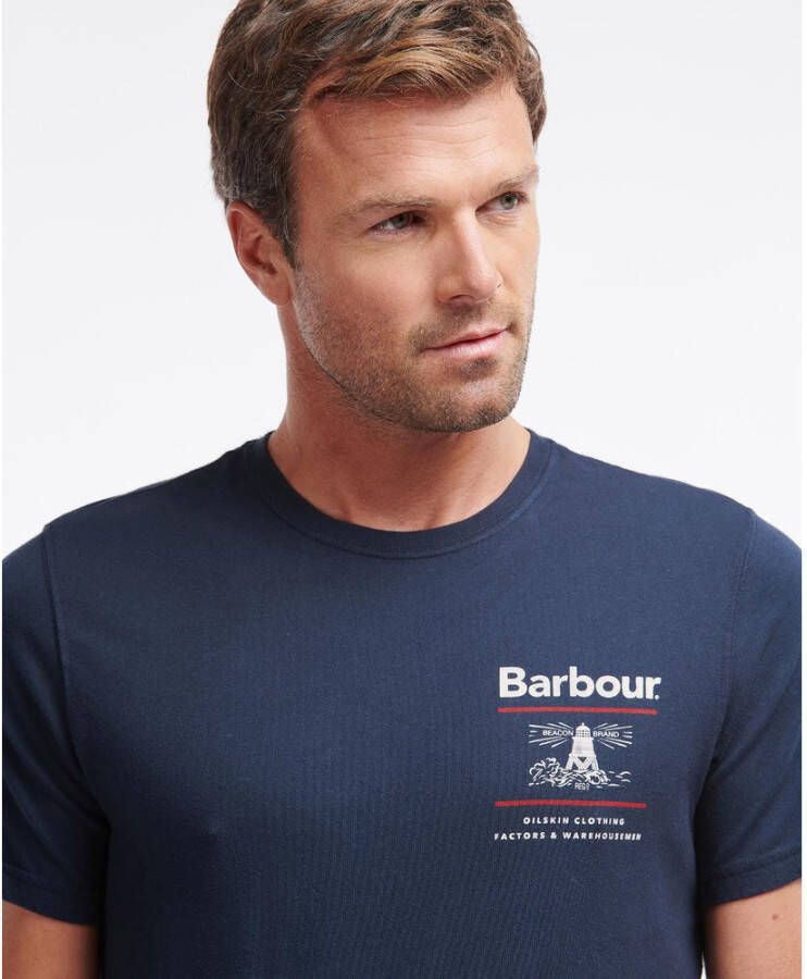 Barbour Klassieke Crew Neck Reed T-Shirt Blauw Heren