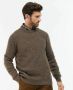 Barbour trui ronde hals beige geprint merinowol - Thumbnail 3