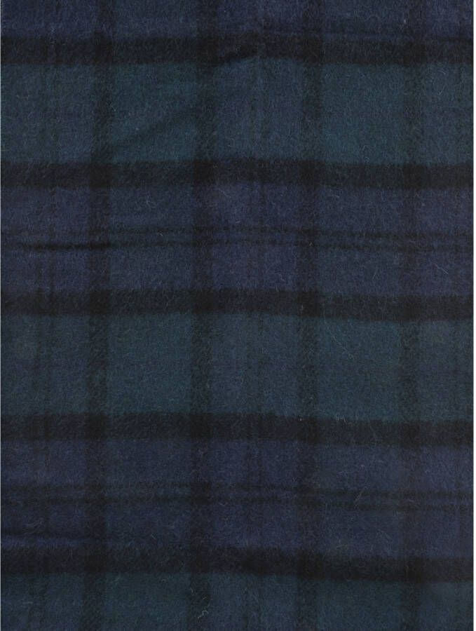 Barbour Multicolor Geruite Tartan Lamswollen Sjaal Zwart Heren