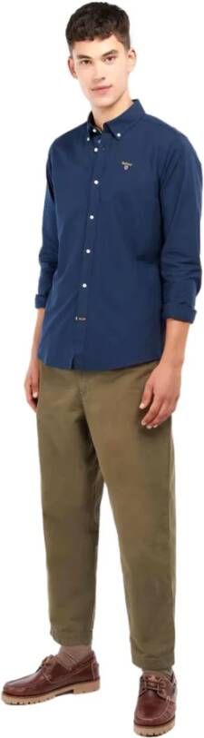 Barbour Eigentijds Oxford Katoenen Overhemd Blauw Heren