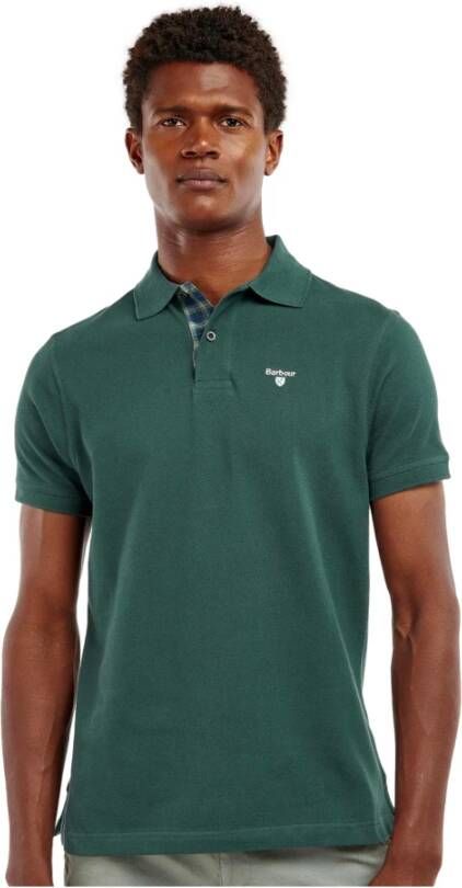Barbour Tartan Pique Polo Shirt Groen Heren
