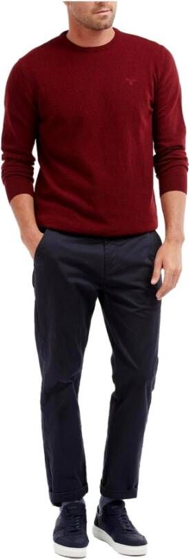 Barbour Luxe Zachte Wollen Trui Rood Heren