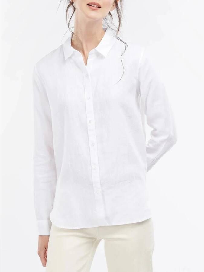Barbour Witte Linnen Overhemd voor Dames Wit Dames