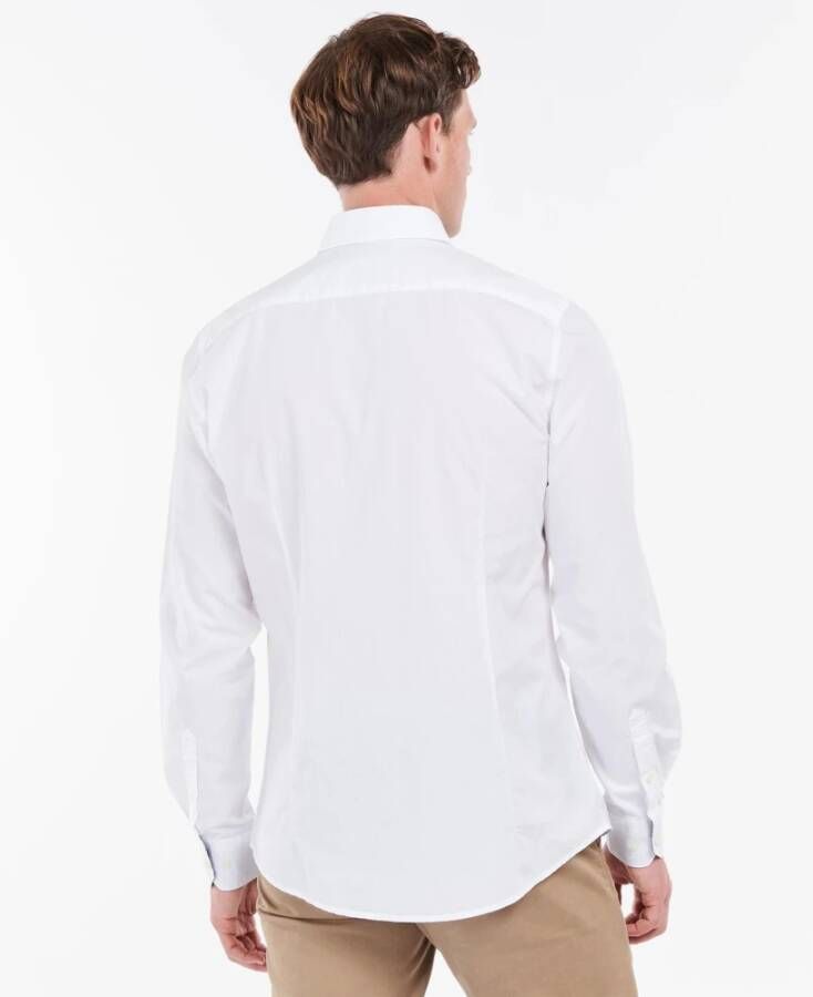 Barbour Headhill Overhemd Getailleerde Pasvorm Lange Mouwen Premium Katoen Wit Heren