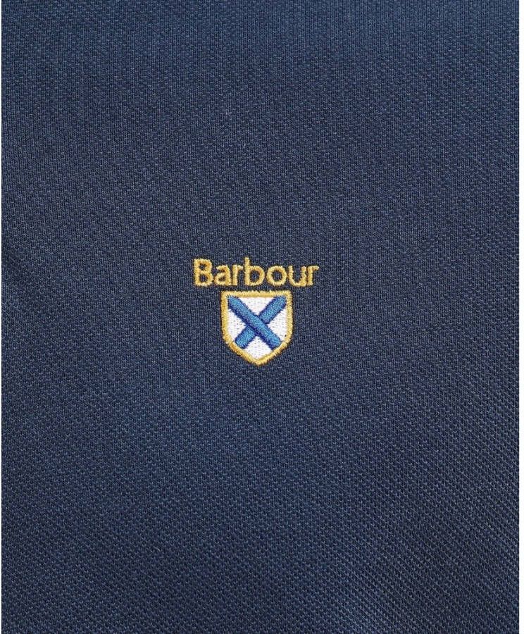 Barbour Crest Logo Tartan Polo Shirt Blauw Heren