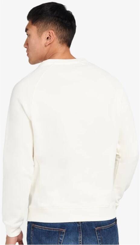 Barbour Witte Crew-Neck Sweater met Dual Branding Graphic Wit Heren