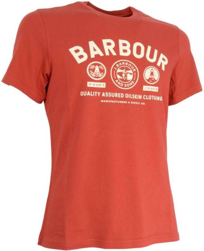 Barbour Iron Ore Keelson Tee Stijlvol T-shirt voor modebewuste vrouwen Rood Dames