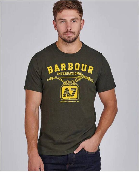 Barbour Casual Heren T-Shirt met Legendary A7 Design Groen Heren