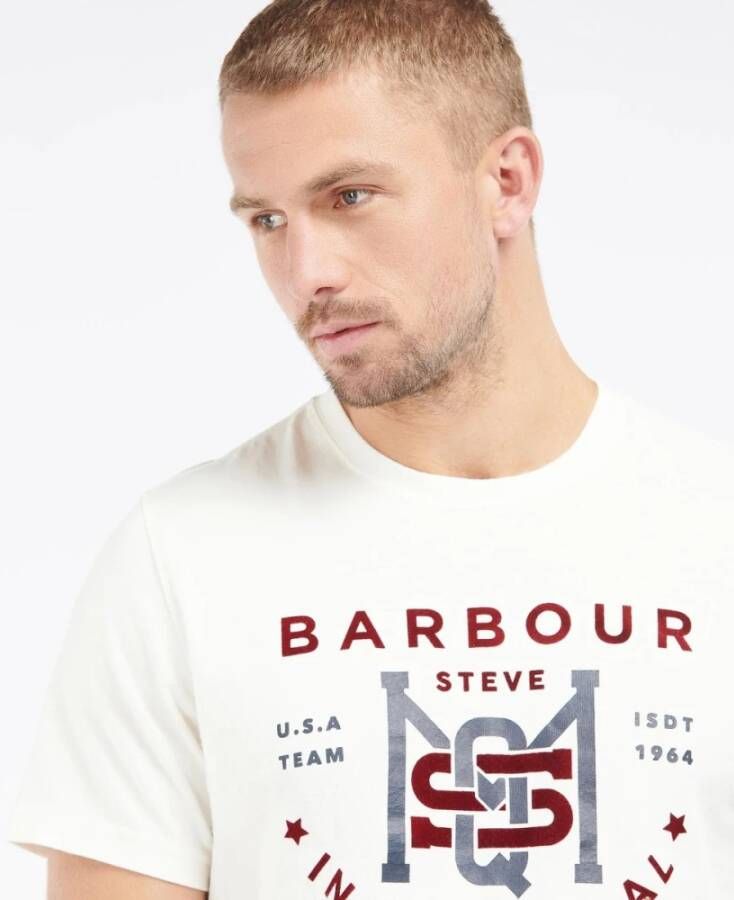 Barbour SMQ Jet Tee White-M Casual Garderobe Essential Wit Heren