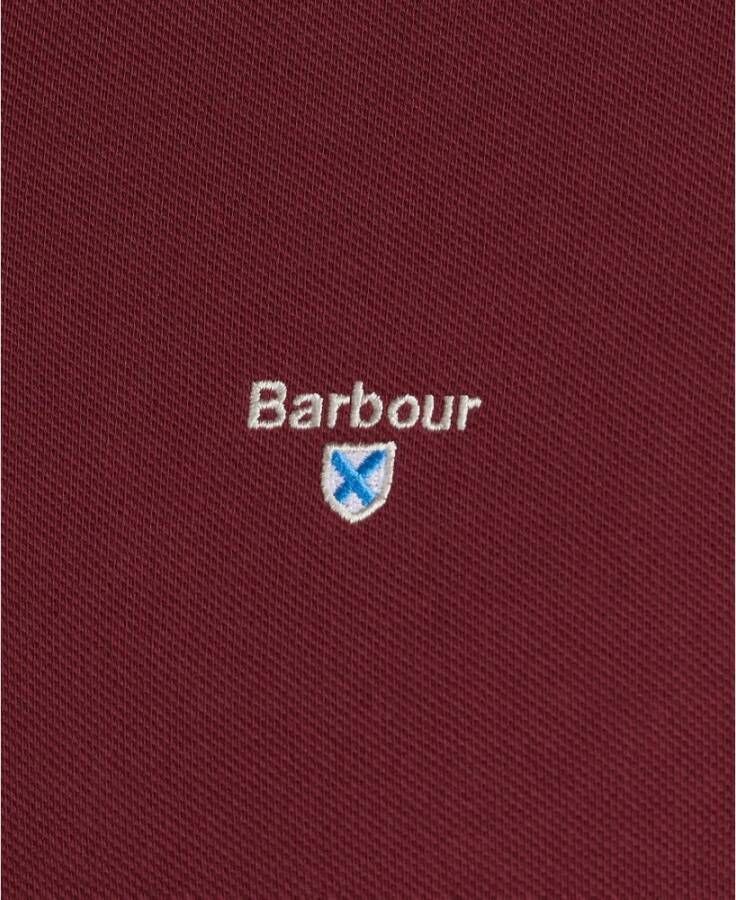 Barbour Tartan Pique Polo Shirt Red Heren